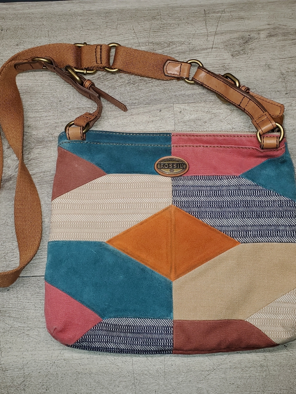 Fossil patchwork crossbody/shoulder bag
